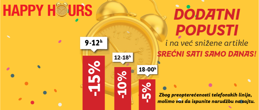 SREĆNI SATI SAMO DANAS 17. DECEMBRA!