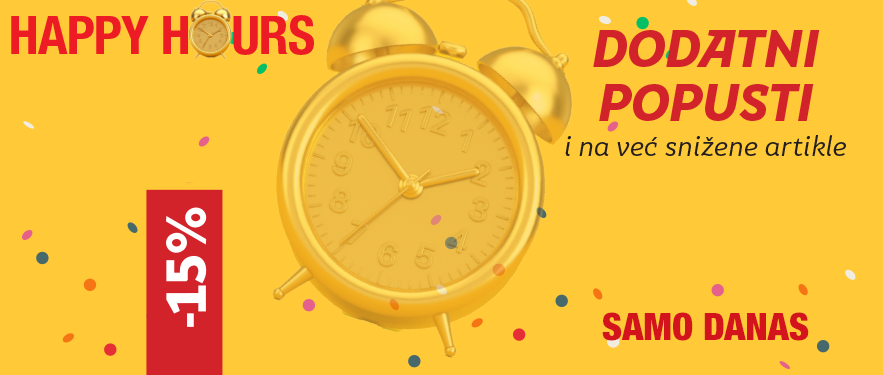 SREĆNI SATI | DODATNIH -15% SAMO DANAS 23. APRILA!