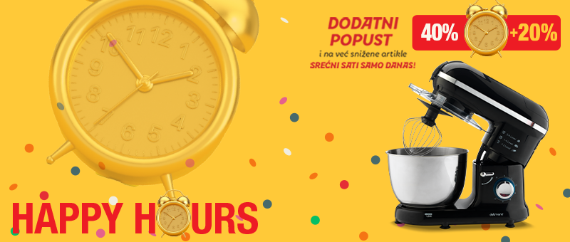 HAPPY HOURS: KUHINJSKI ROBOT UZ DODATNIH +20%!
